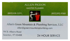 Allen's Green Mountain Plumbing and Heating Services